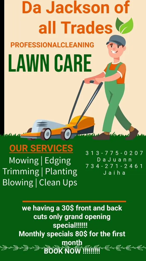 Professional lawn mowing service for beautiful yards across Detroit, MI - Da Jackson Of All Trades