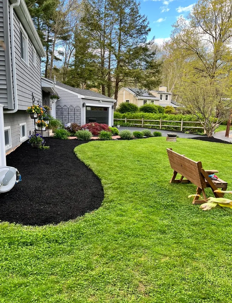 Expert landscape installation with custom design in Medfield, MA by Dad Vs Lawn