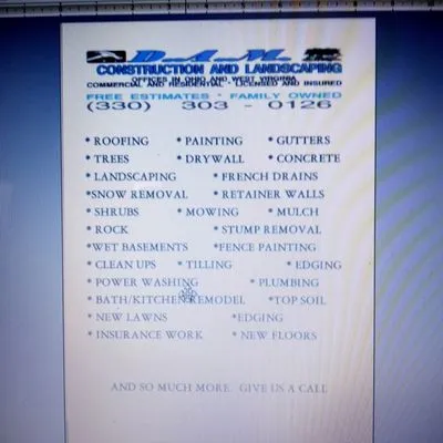 DAM Construction and Landscaping