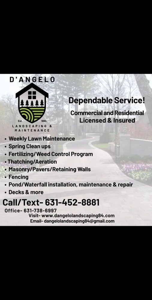 Professional outdoor landscaping for year-round maintenance in Ronkonkoma, NY by D'Angelo Landscaping & Maintenance