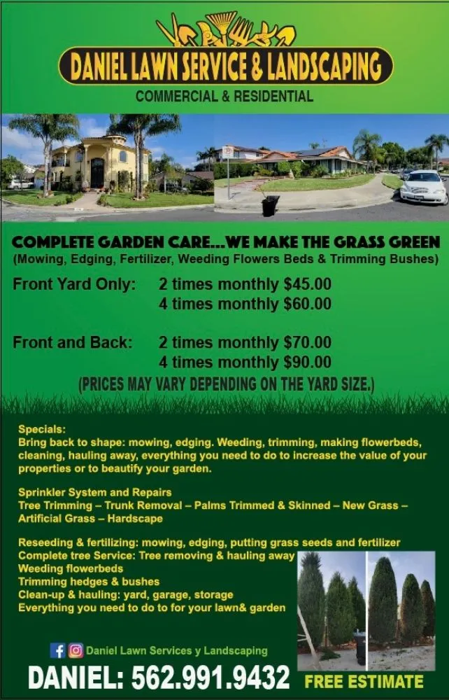 Affordable yard cleanup service in South Gate, CA by Daniel Lawn Service Y Landscaping