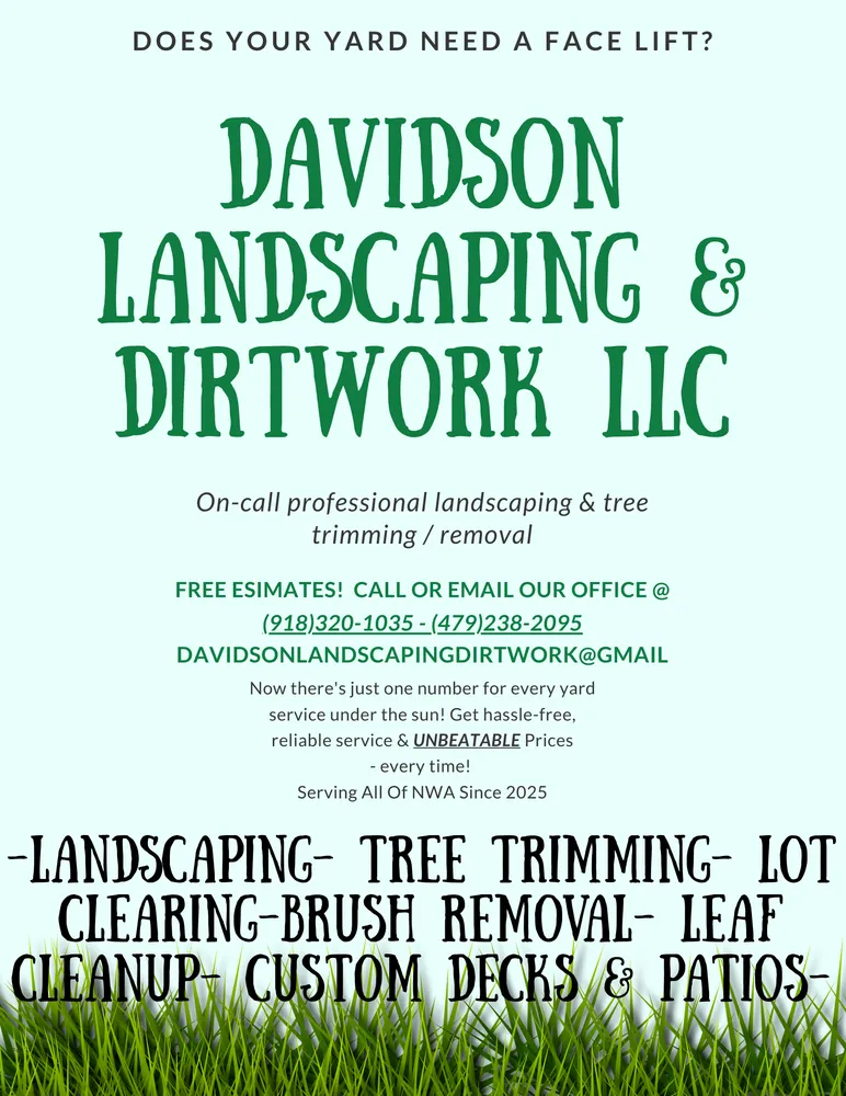 Reliable yard cleanup service for residential properties in Garfield, AR by Davidson Landscaping & Dirtwork