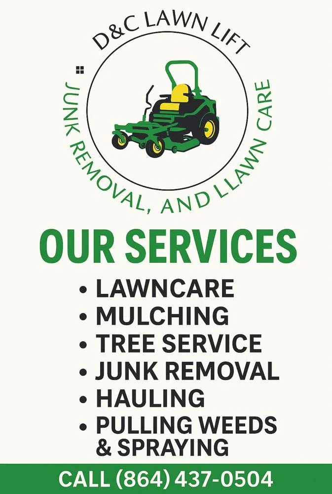 Local landscaping services in Central, SC by D&C Lawn Lift