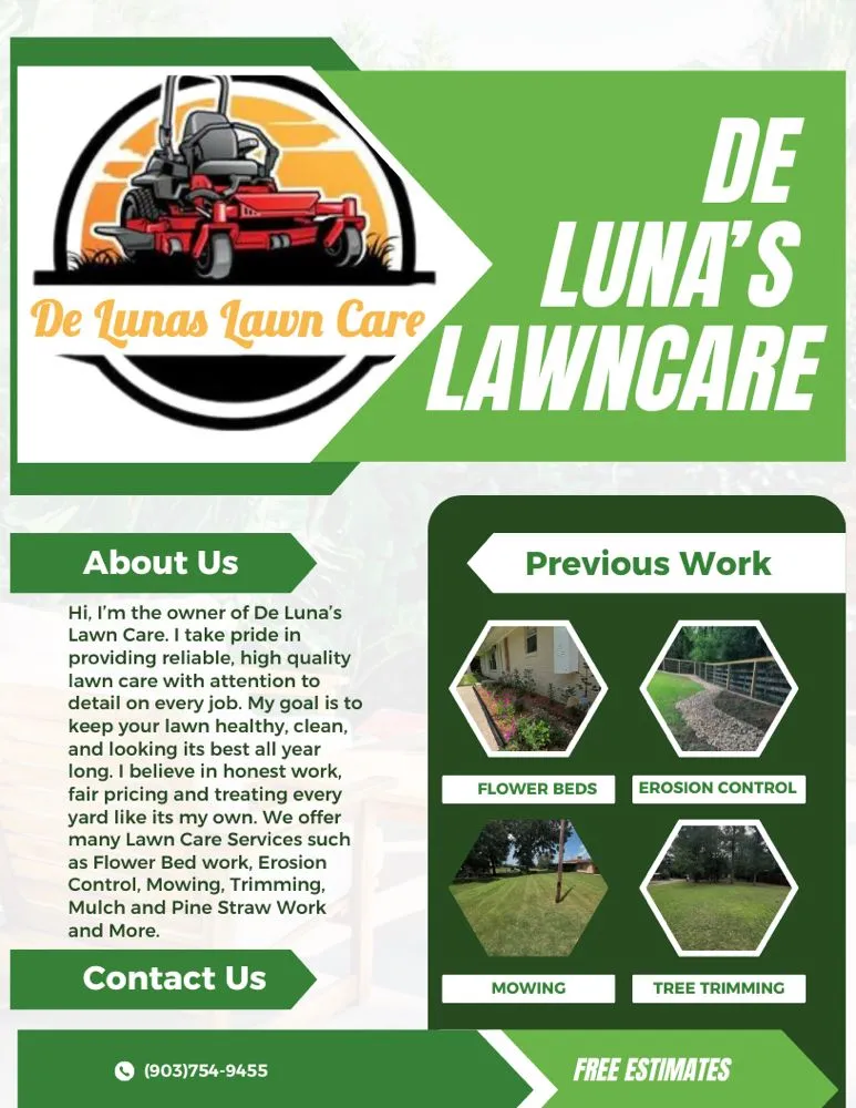 Top-rated outdoor landscaping for year-round maintenance in Carthage, TX by De Luna's Lawn Care