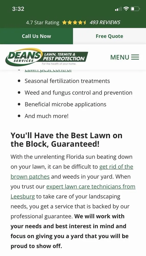 Local yard cleanup service for homes in Leesburg, FL by Dean's Services