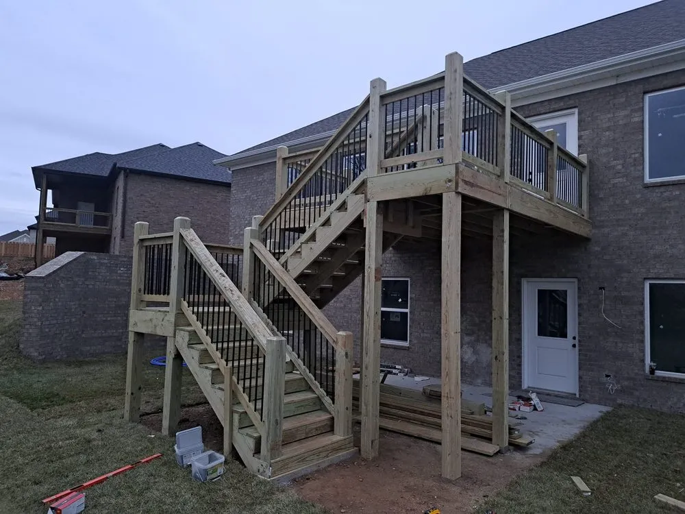 Professional landscape installation for homes in Marshfield, MO by Decks Plus