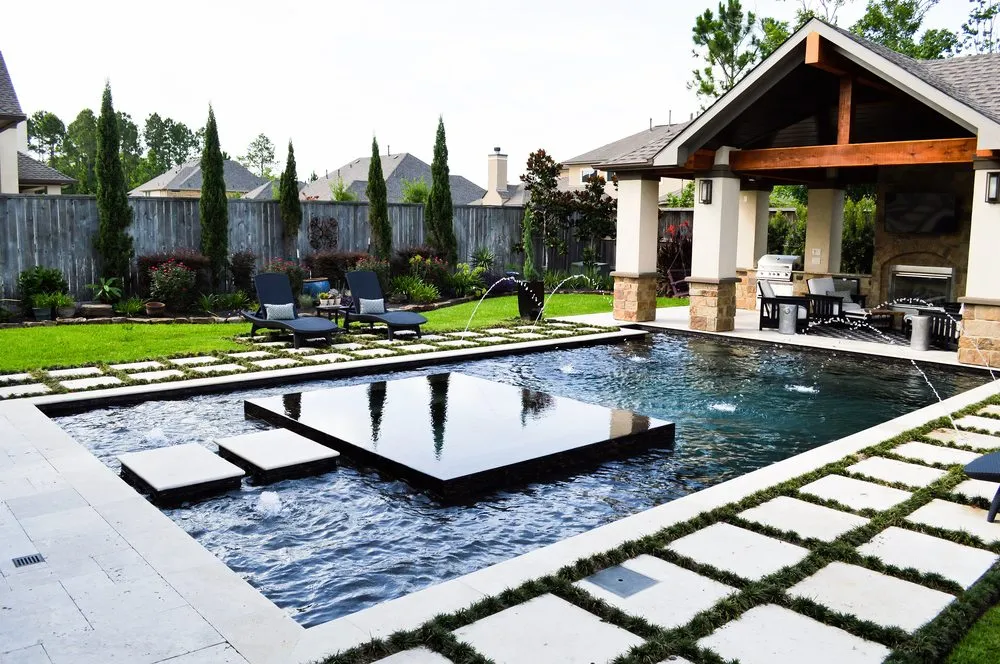 Professional lawn mowing service for beautiful yards in League City, TX by Decorative Pools