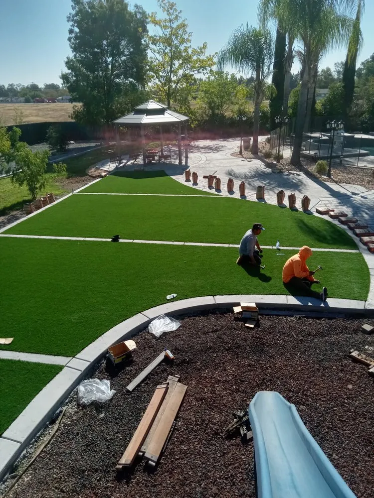 Reliable lawn care service with custom design in Stockton, CA by Decorative rock & concrete