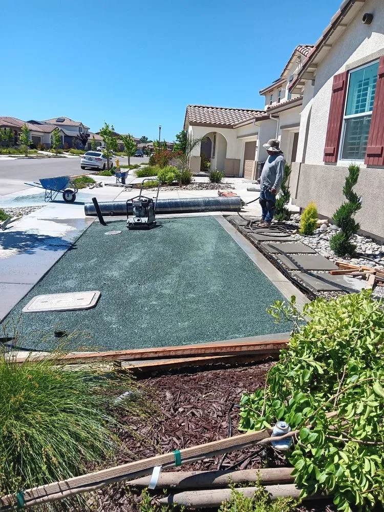Custom yard maintenance in Stockton, CA - Decorative rock & concrete
