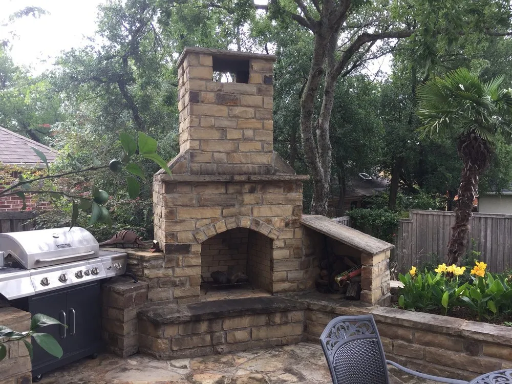 Custom landscape installation with custom design in Garland, TX by DeFeo's Landscaping & Lawn Care