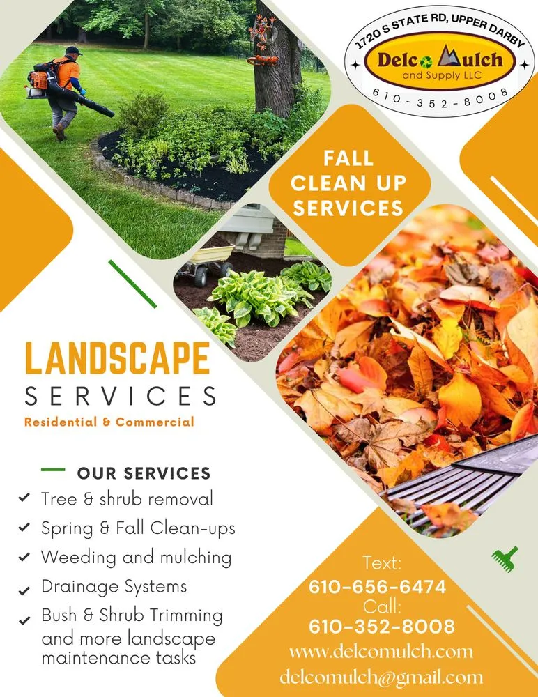 Top-rated yard cleanup service for beautiful yards in Upper Darby, PA by Delco Mulch and Supply