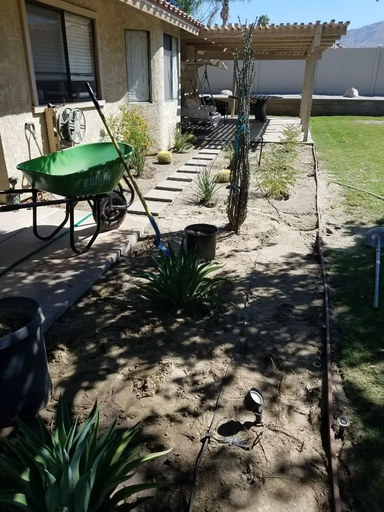 Custom yard cleanup service with custom design across Thousand Palms, CA - Delgado Landscape And Tree Service