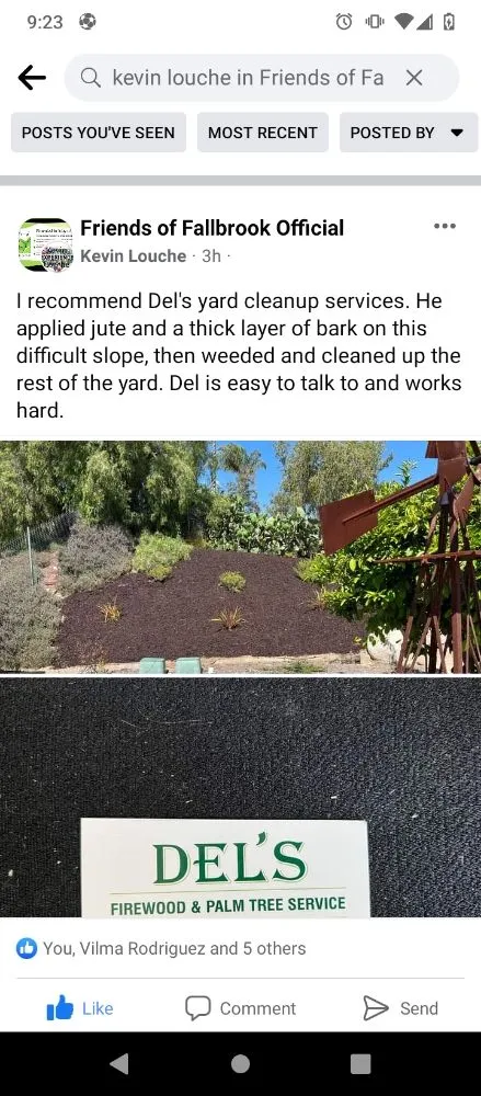 Local outdoor landscaping in Fallbrook, CA by Del's