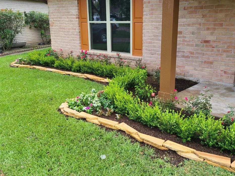 Professional garden landscaping for homes in Houston, TX by Delta Lawn Service