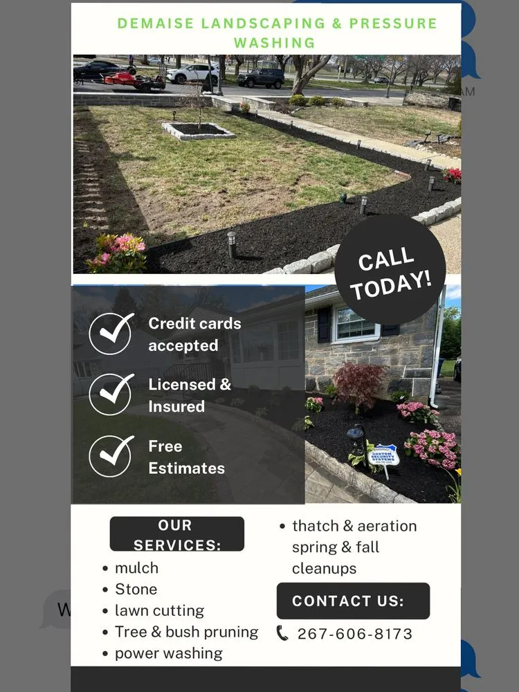 Local lawn care service in Cinnaminson, NJ by DeMaise Landscaping and Pressure Washing