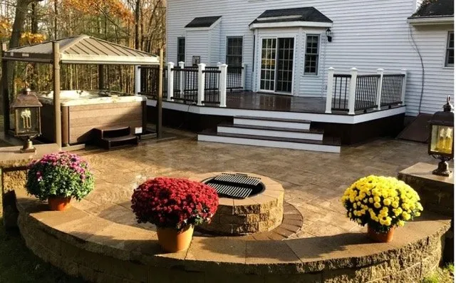 Custom residential landscaping in Watertown, CT by Dennis masonry