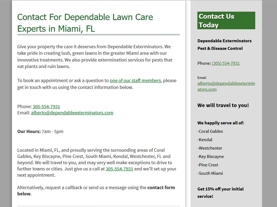 Affordable residential landscaping experts serving Miami, FL - Dependable Exterminators