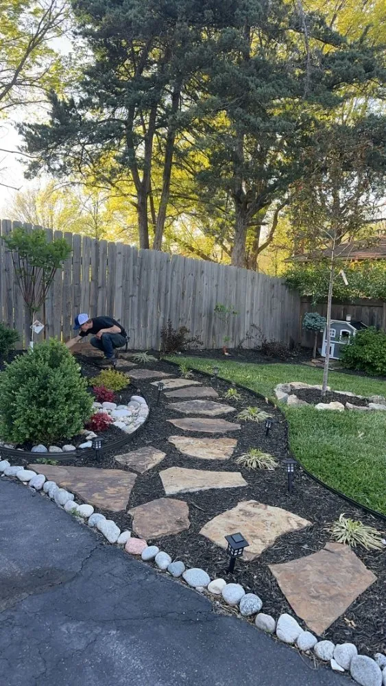 Custom residential landscaping in Kansas City, MO by DeRocher's Lawn Salon