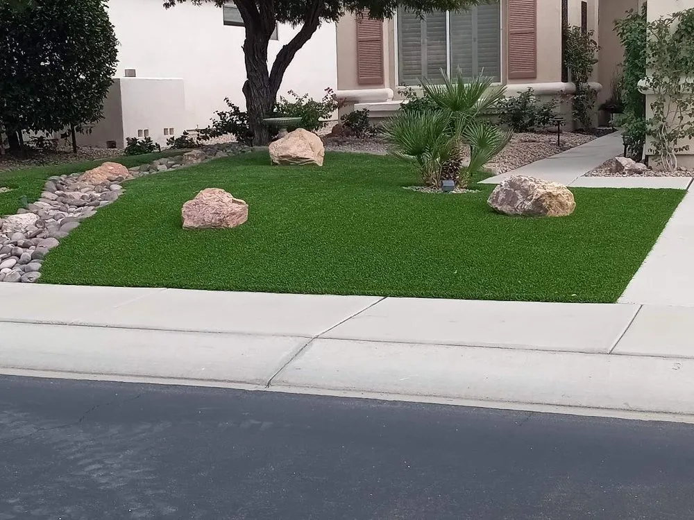Custom landscape installation in Cathedral City, CA by Desert Bloom Landscape