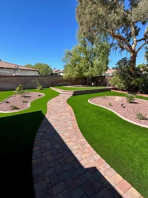 Custom lawn mowing service in Las Vegas, NV by Desert Oasis Landscape Construction