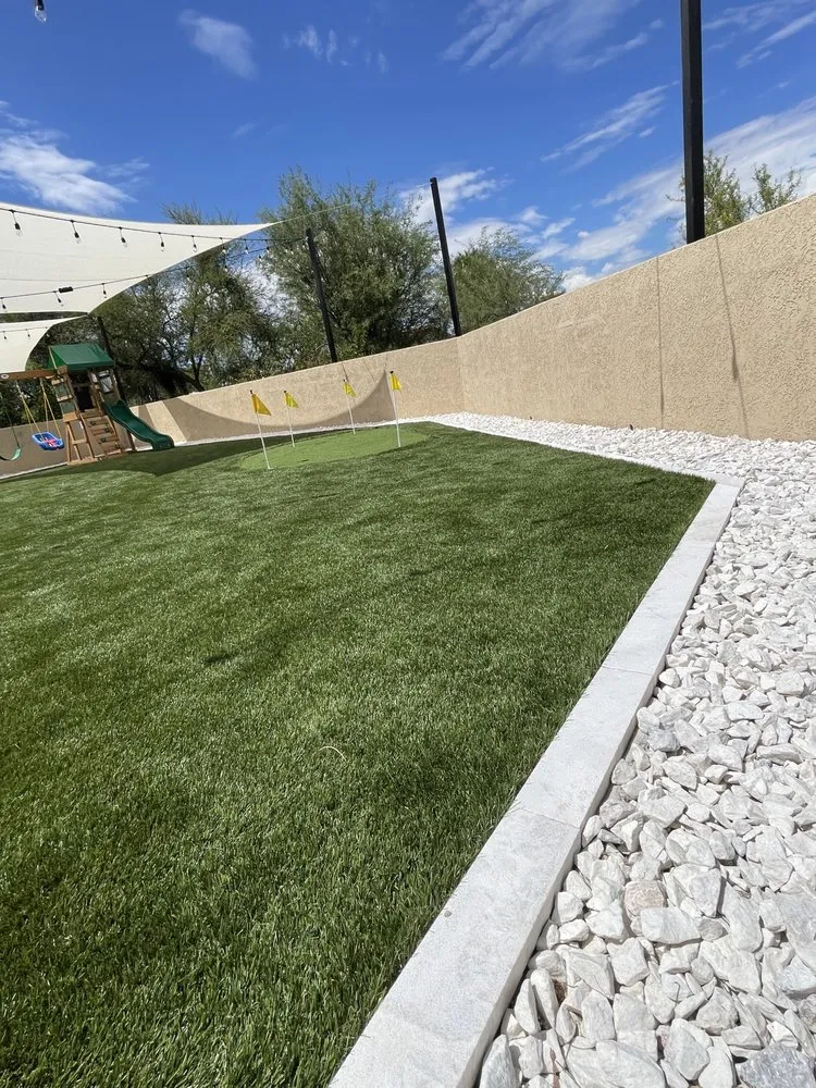 Custom outdoor landscaping in Tucson, AZ by Desert Stone Landscape