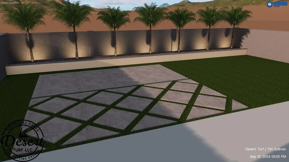 Custom landscape installation in Goodyear, AZ by Desert Turf