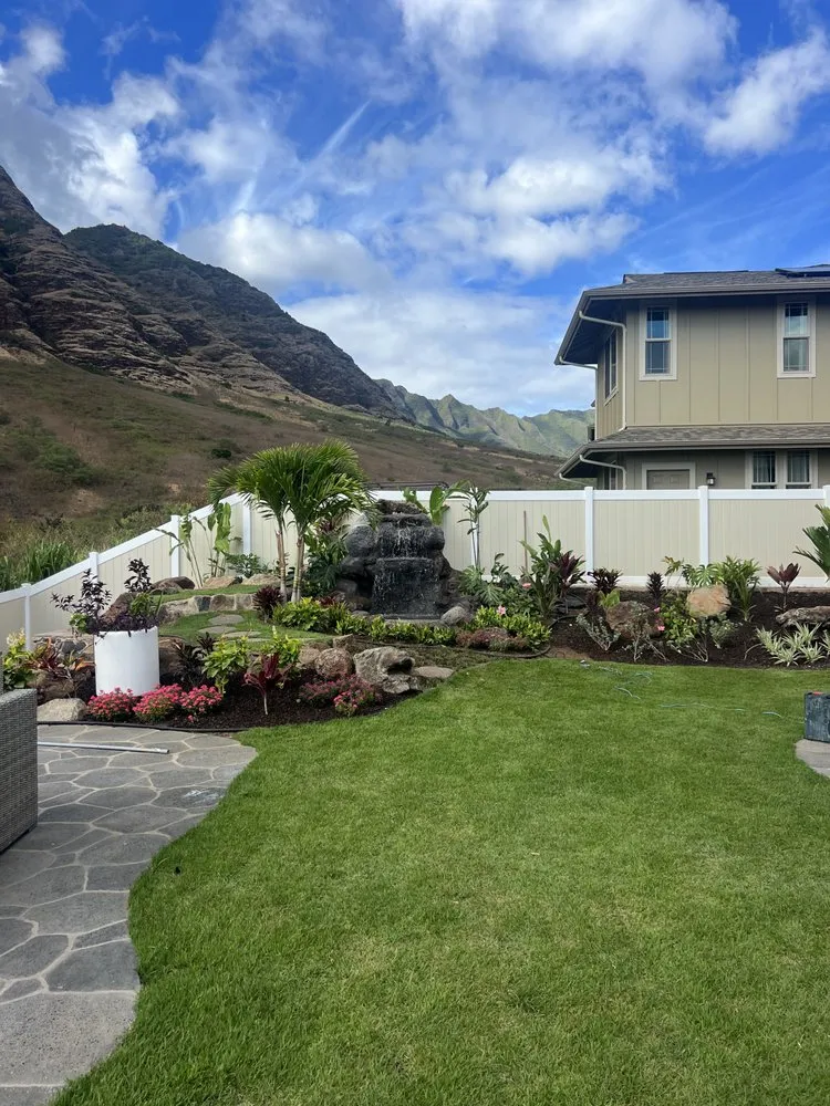Trusted lawn mowing service with custom design across Kapolei, HI - Design Build Landscape