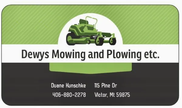 Dewys Mowing and Plowing Logo