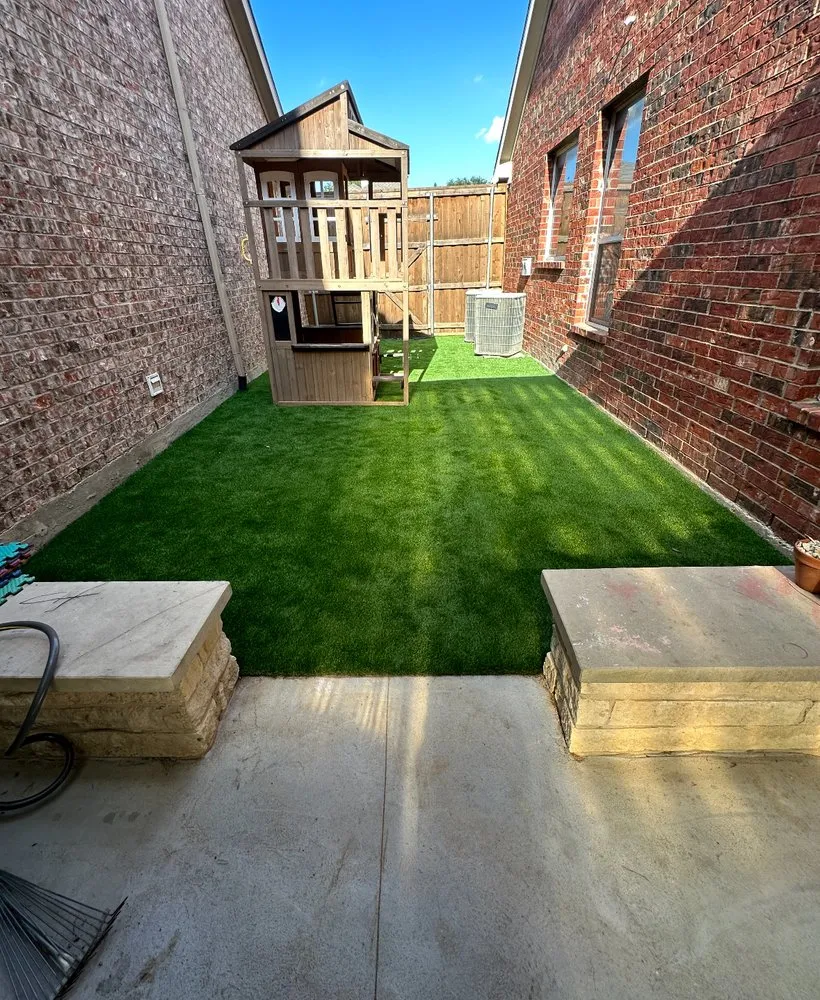 Professional lawn mowing service for outdoor upgrades in Dallas, TX by DFW Blum Landscape