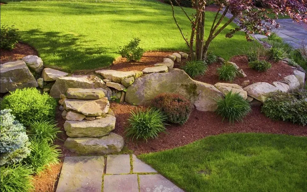 Professional landscape installation with custom design in Maryville, TN by Dharma Lawn and Landscape