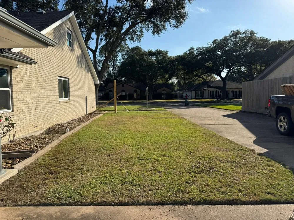 Local outdoor landscaping with custom design in Texas City, TX by Dickey's Tree Trimming & Landscaping