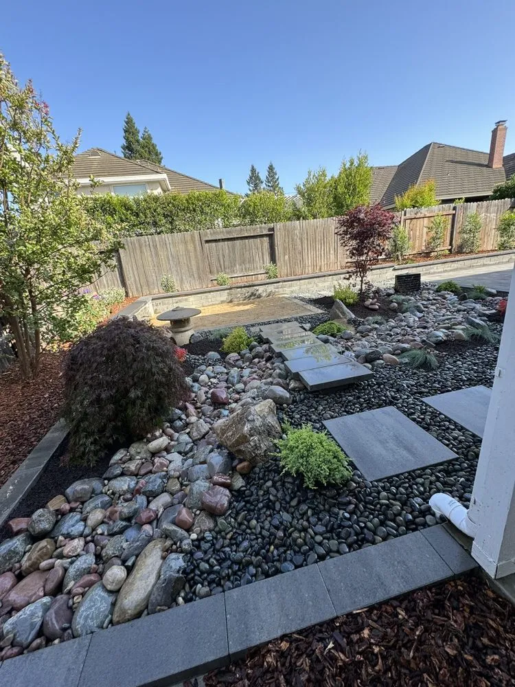 Expert garden landscaping with custom design in Sacramento, CA by Dimensions Landscape & Hardscape