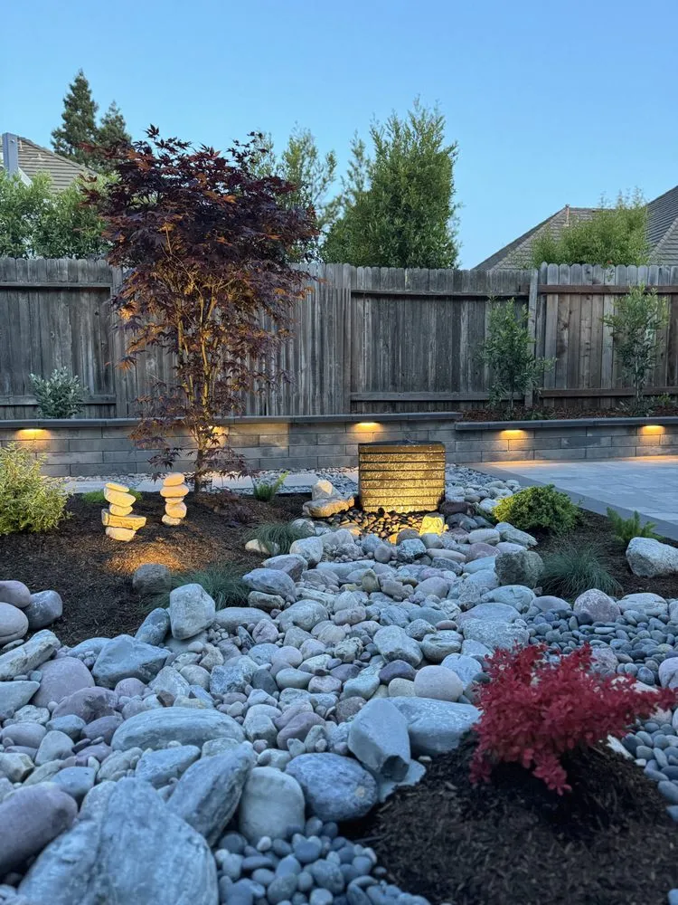 Local yard maintenance with custom design in Sacramento, CA by Dimensions Landscape & Hardscape