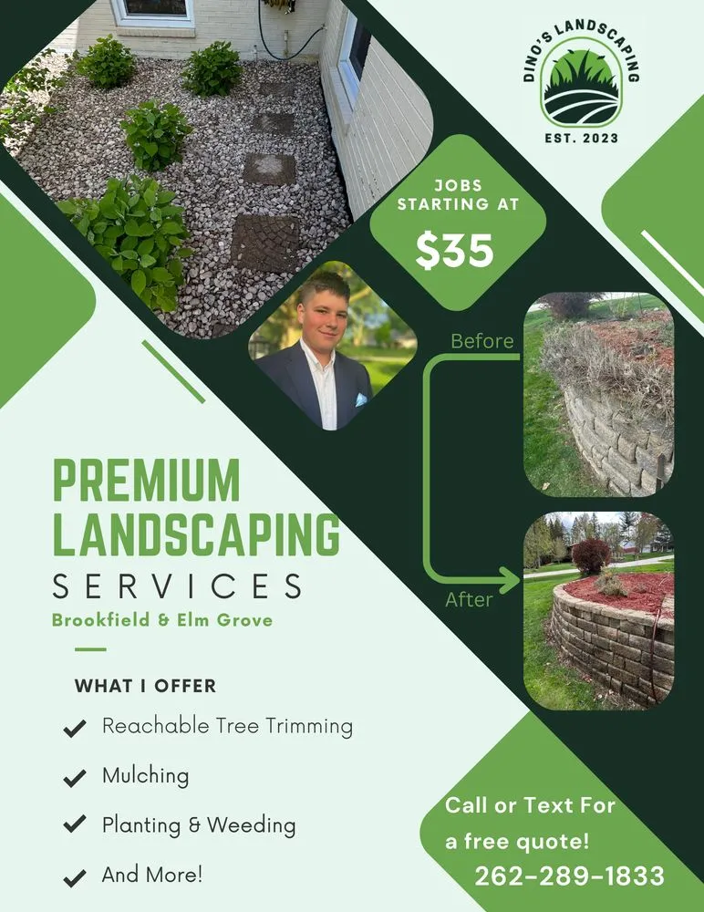 Expert yard maintenance for year-round maintenance in Elm Grove, WI by Dino's Landscaping