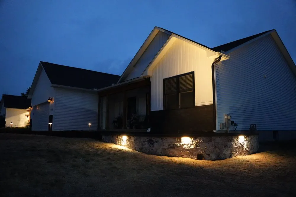 Custom landscape installation in Baldwinsville, NY by Distinguished Landscapes