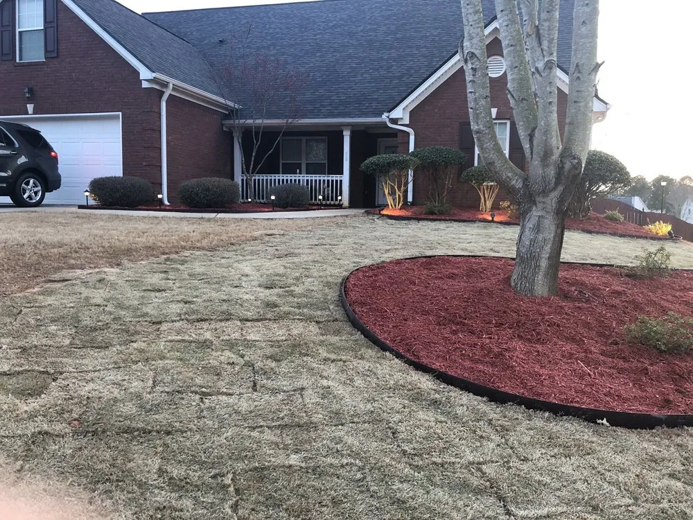 Custom landscape installation for year-round maintenance in Jefferson, GA by Djs Landscapes