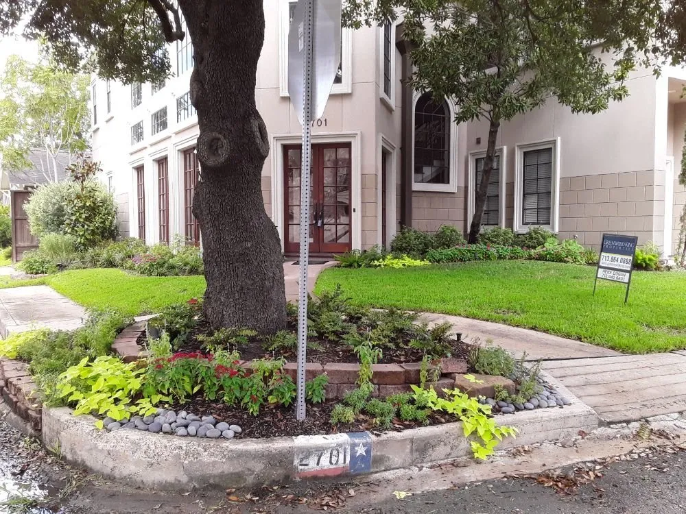 Custom garden landscaping in Houston, TX by DM Landscape and Outdoor Lighting