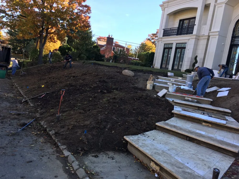 Custom yard cleanup service for outdoor upgrades in Great Neck, NY by DM Landscaping Design