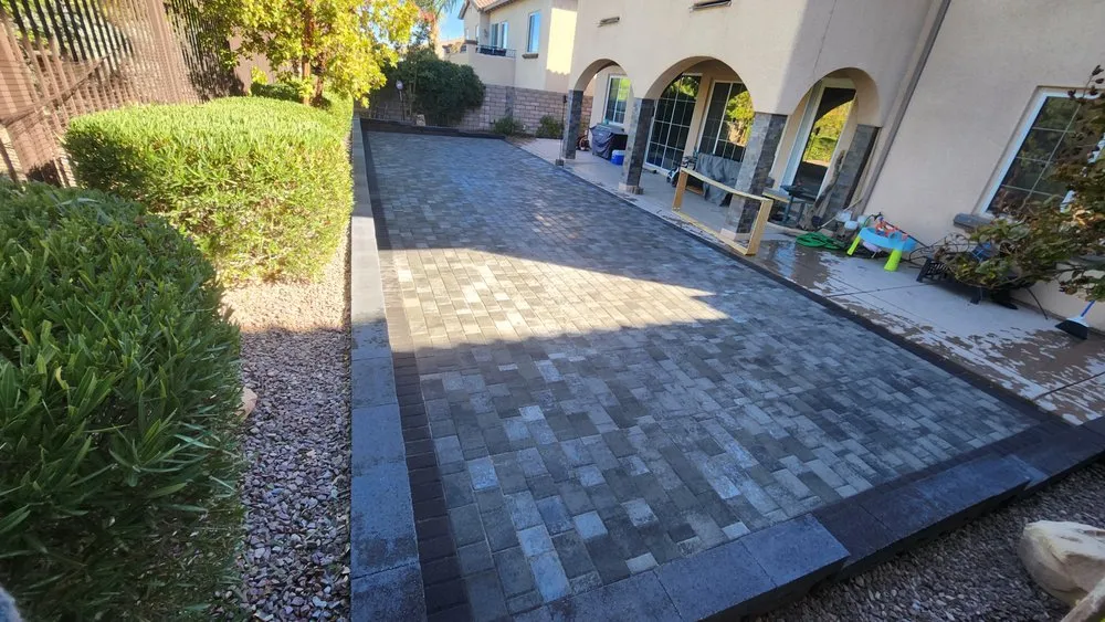 Custom landscape installation with custom design across Las Vegas, NV - DM Luxury Landscape & Maintenance