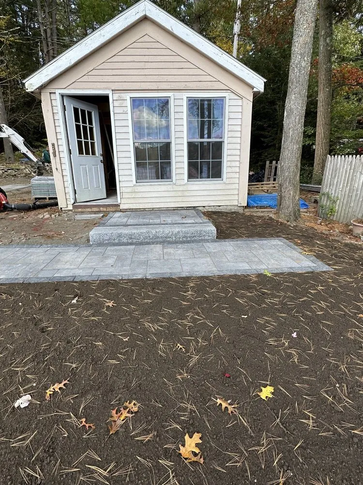 Local landscape installation with custom design in Merrimack, NH by DMP