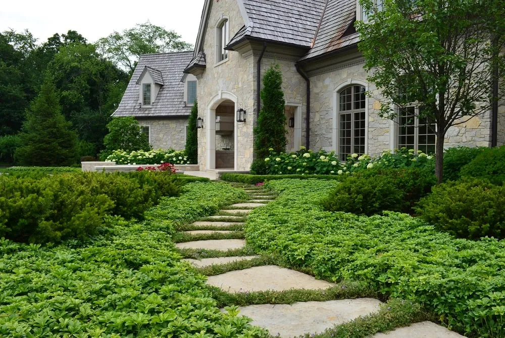 Custom garden landscaping with custom design in Barrington, IL by Doering Landscape Company