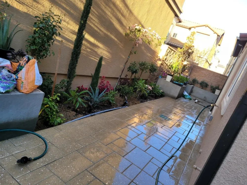Custom garden landscaping with custom design in Panorama City, CA by Dominguez Gardening Maintenance