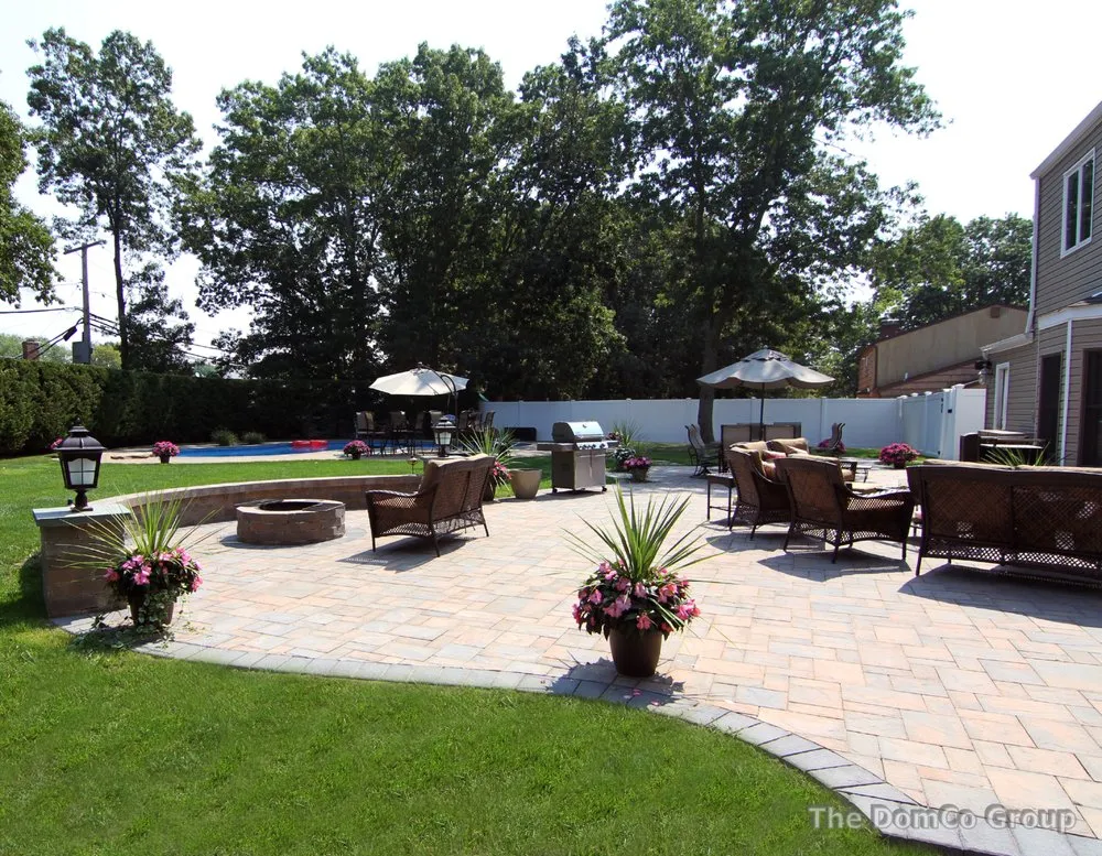 Professional landscape installation in Garden City Park, NY by Dom's Landscaping