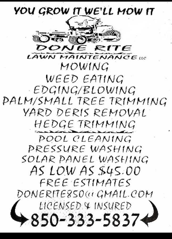 Expert yard maintenance near you in Panama City, FL by Done Rite Lawn Maintenance