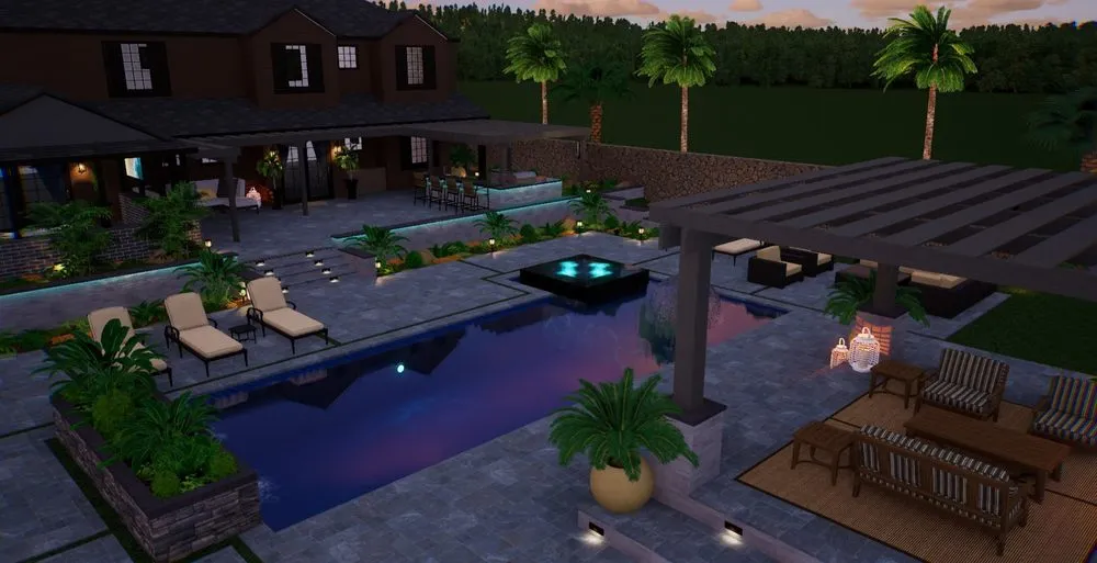 Professional lawn mowing service with custom design in El Paso, TX by Dorian Construction Group