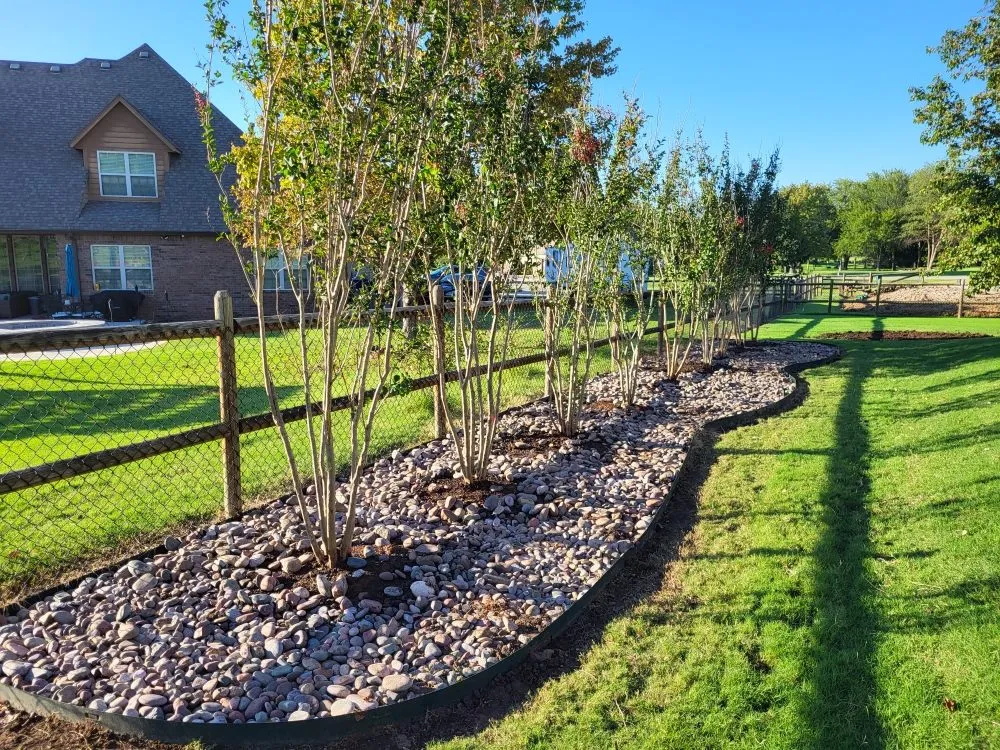 Local lawn mowing service with custom design in Sperry, OK by Doss Landscaping