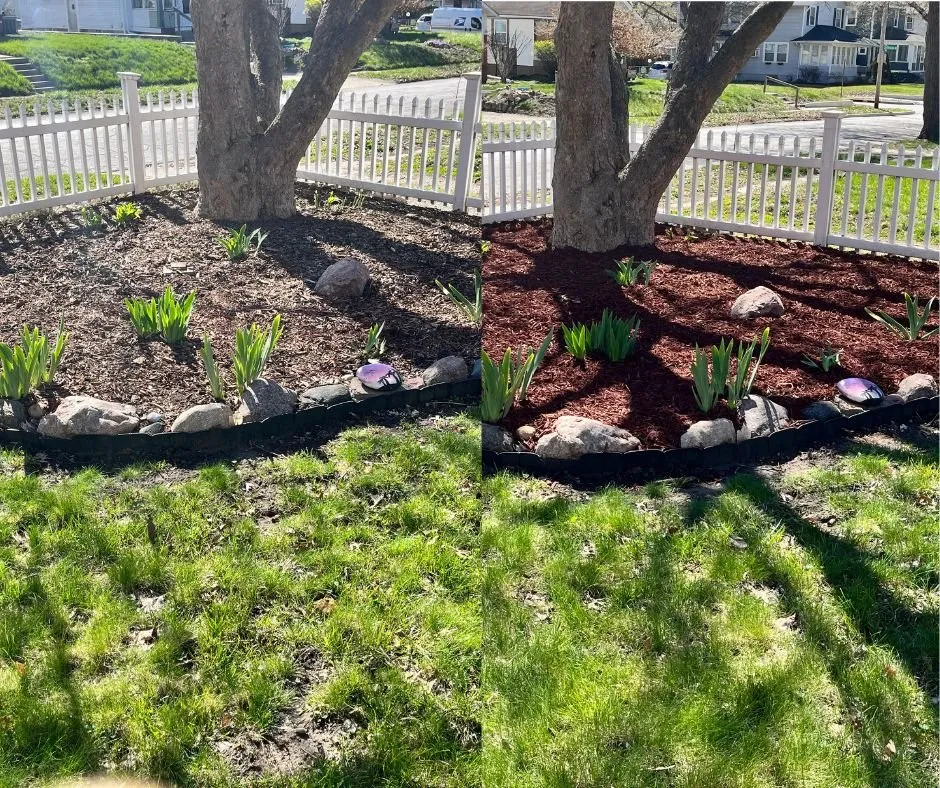 Custom landscape installation for beautiful yards in Des Moines, IA by Double Take Lawn Services