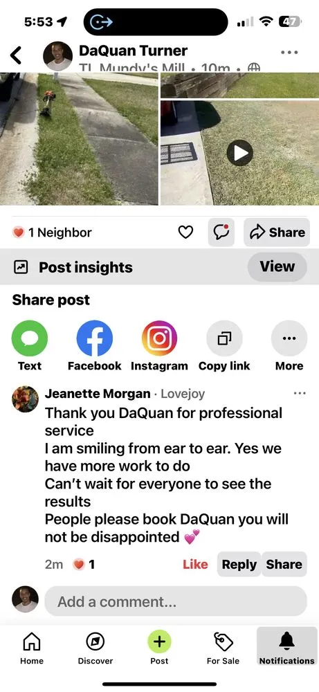 Top-rated lawn mowing service near you in Jonesboro, GA by DQT Lawn Care & Handyman