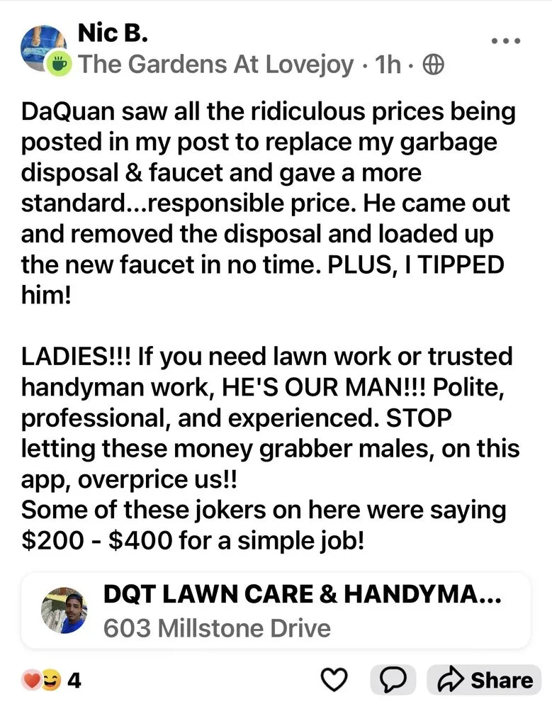 Custom outdoor landscaping for residential properties in Jonesboro, GA by DQT Lawn Care & Handyman