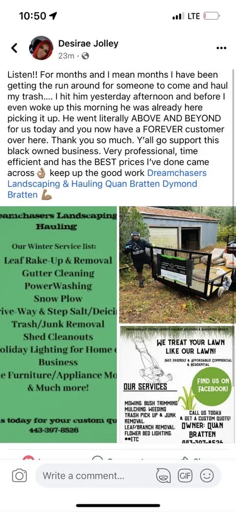 Expert landscaping services near you in Salisbury, MD by Dreamchasers Landscaping & Hauling